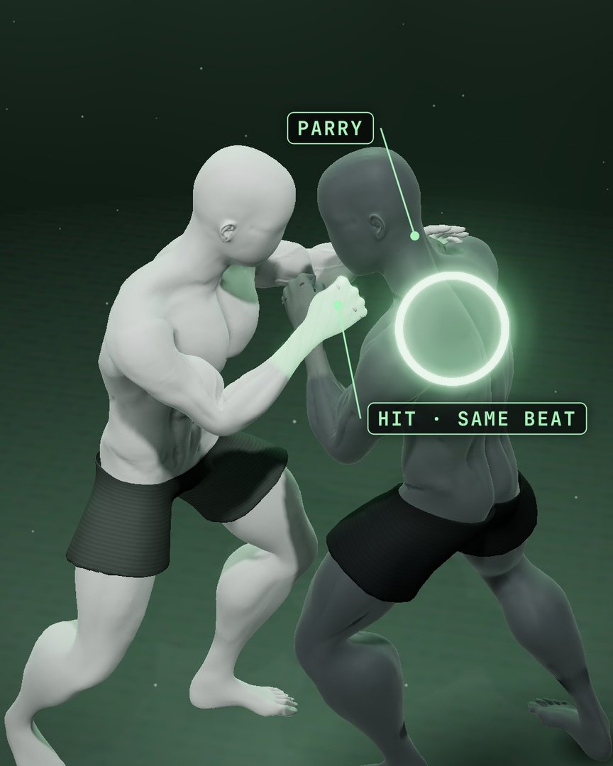 Parry and hit on one beat